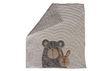 Load image into Gallery viewer, Cotton Reversible Toddler/Baby Quilt: BEAR &amp; BUNNY
