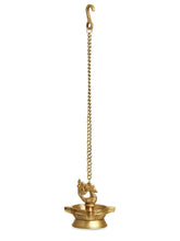 Load image into Gallery viewer, Brass Peacock Lamp with base- Shanthi
