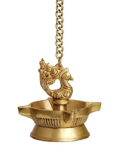 Load image into Gallery viewer, Brass Peacock Lamp with base- Shanthi
